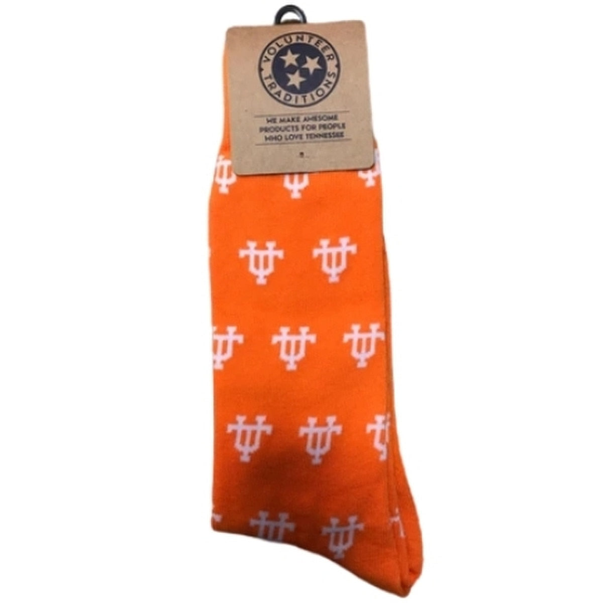  Volunteer Traditions Orange And White Interlocking UT Socks