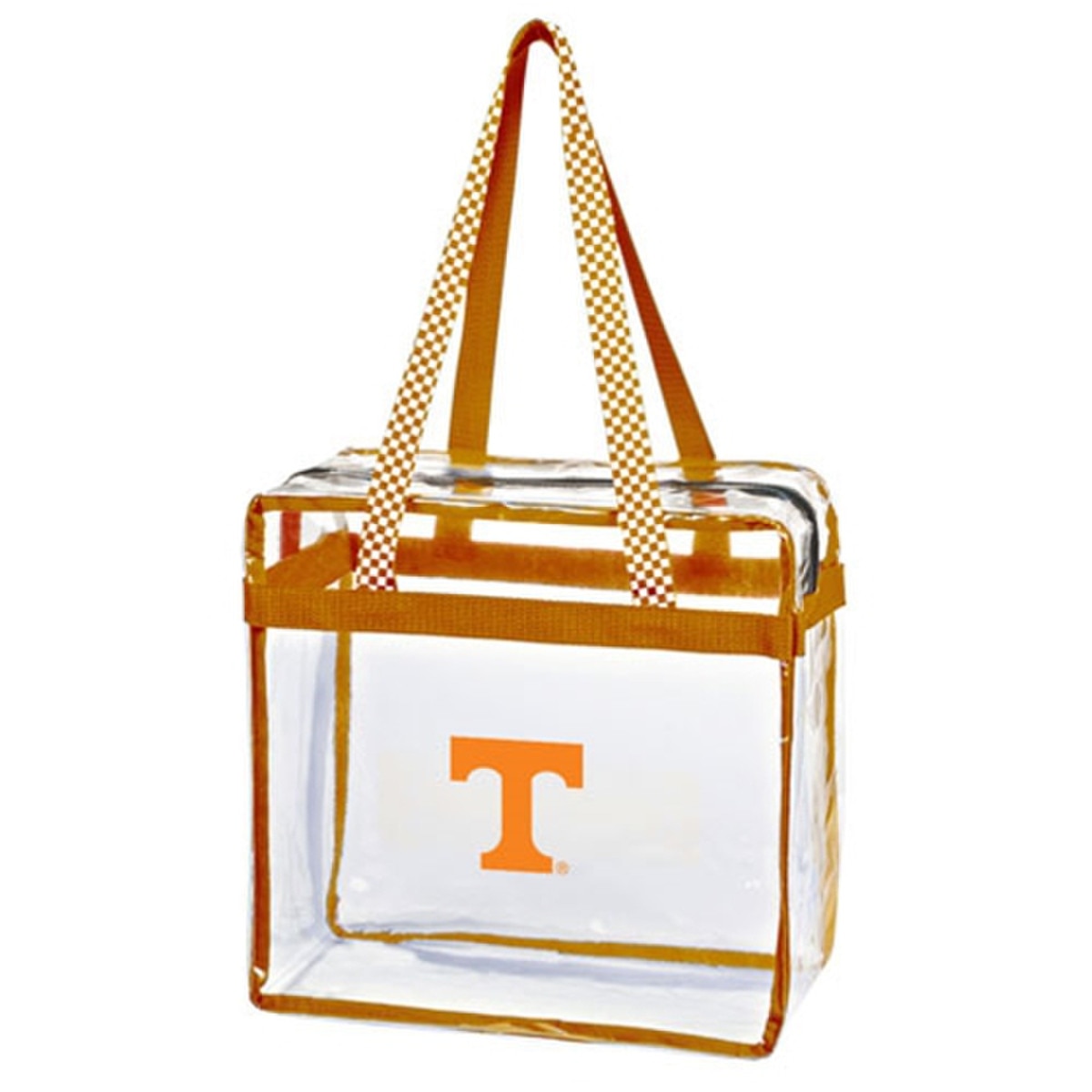  Clear Stadium Tote W/ Checkerboard Handles