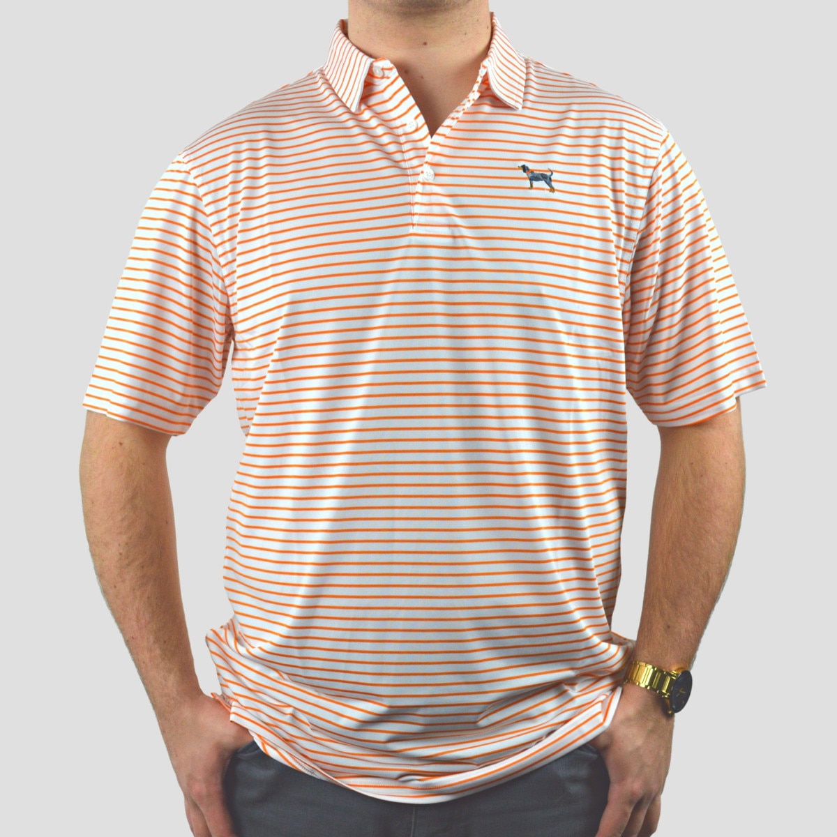  Volunteer Traditions Bluetick Reese Stripe Polo