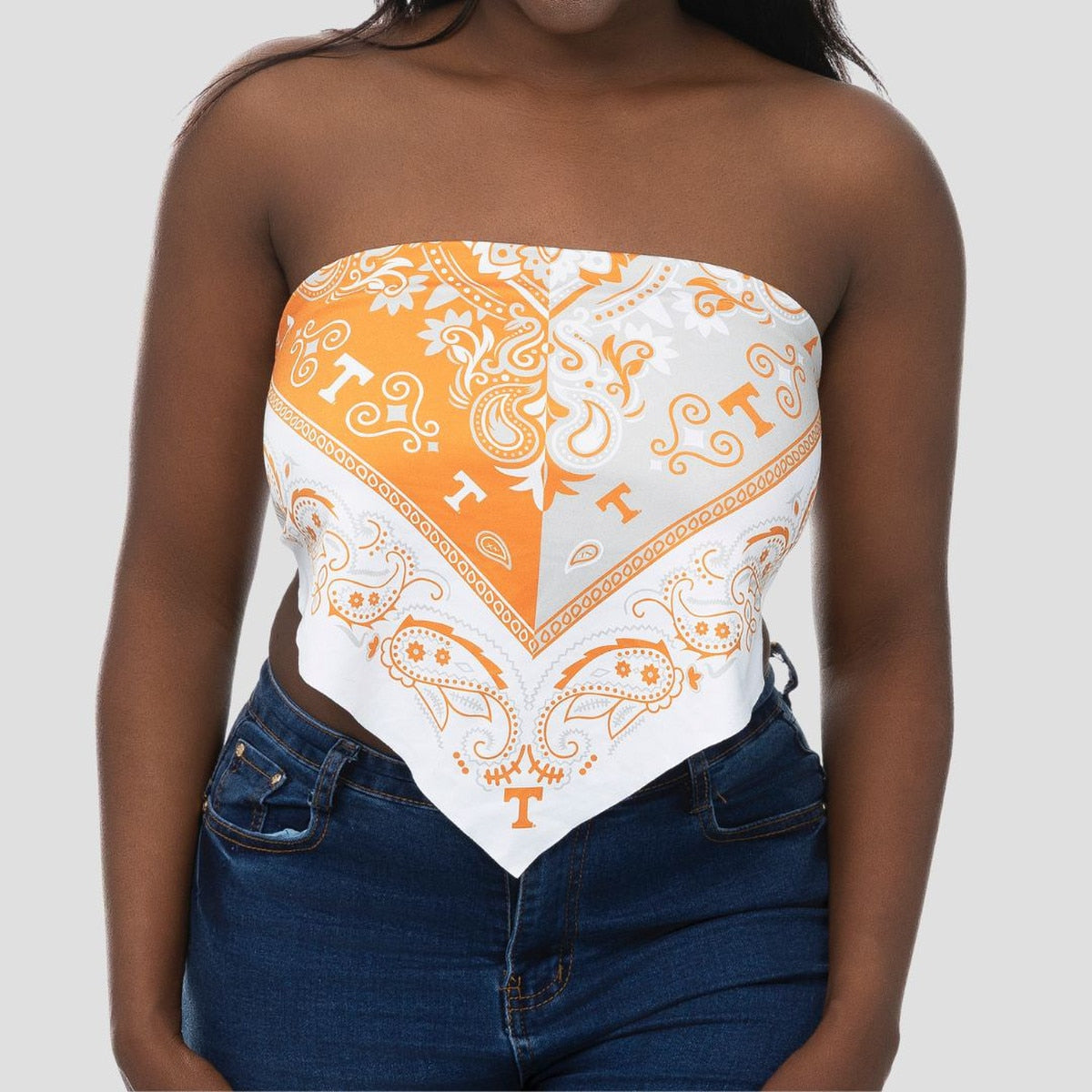  Mist Tie-Back Bandana Crop
