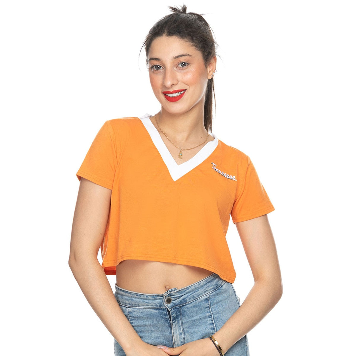  Tennessee Crop V-Neck Tee