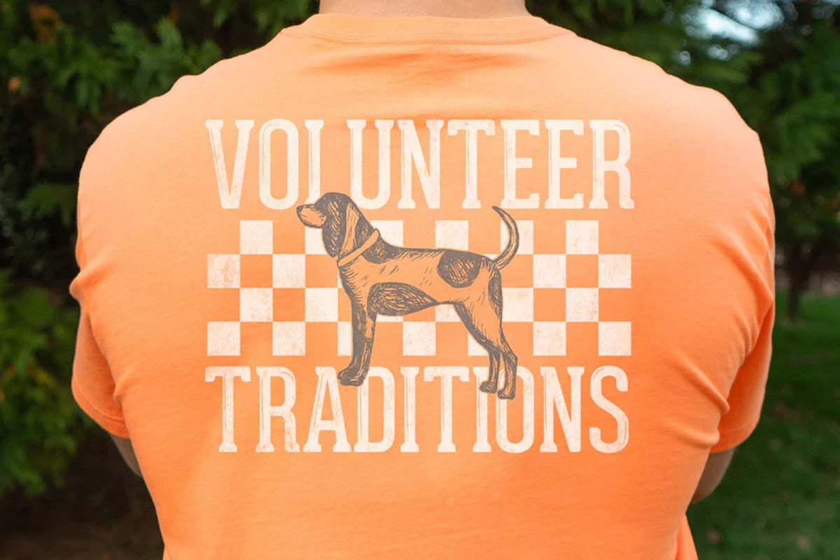  Volunteer Traditions Bluetick Checkerboard Pocket Tee