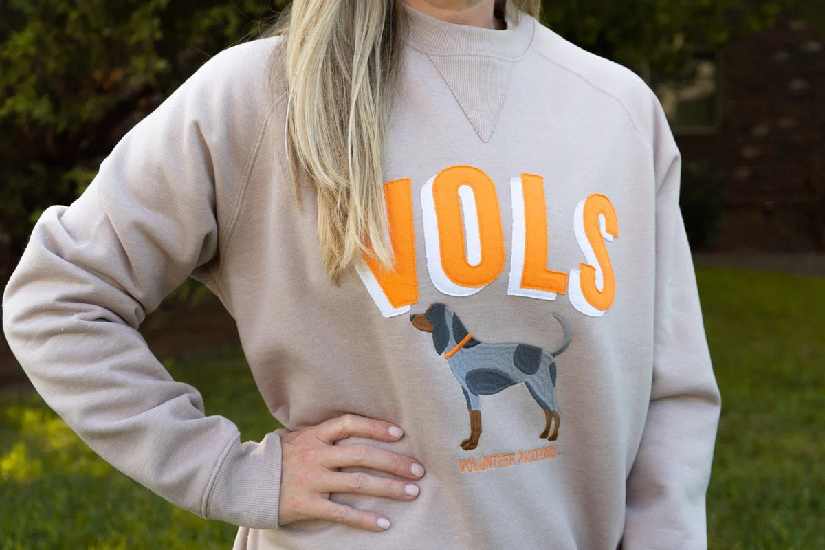  Bluetick Vols Applique Crewneck