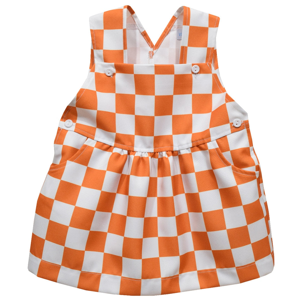  Infant Checkerboard Bib Overall Dress