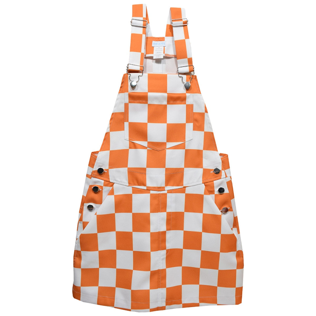  Youth Checkerboard Bib Overall Dress