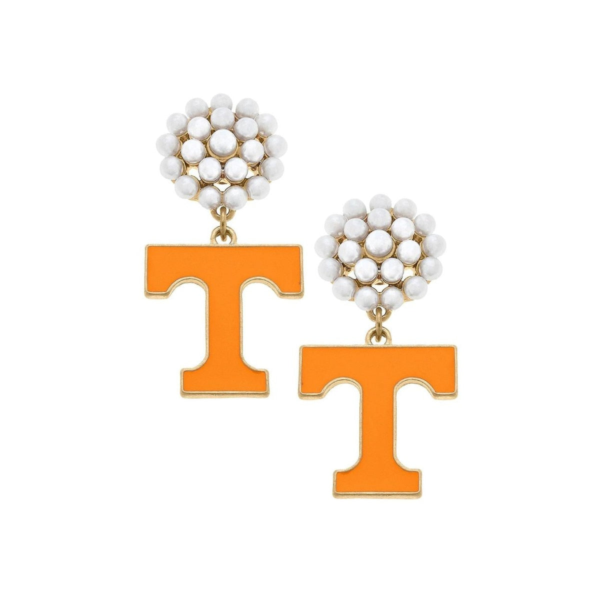  Pearl Bead Cluster Power T Earrings